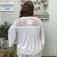 Ivory Lace Bell Sleeve Cardigan