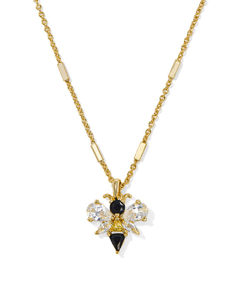 Add sweet sparkle with the Bee Gold Pendant Necklace in Black Yellow Mix—featuring a crystal bumblebee that’s cute, colorful, and full of charm.