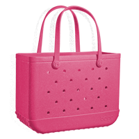 Add a pop of color with the Bogg Bag Watermelon Shimmer! This stylish, durable, & waterproof tote is perfect for beach days, poolside fun, & everyday adventures
