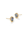 Brynne Shell Gold Stud Earrings in Abalone Shell