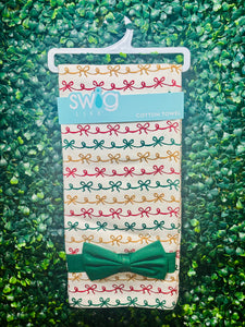 Christmas Bows Tea Towel