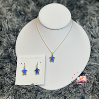 9608863921 Ada Star Small Drop Earring Gold in Cobalt Blue Illusion
