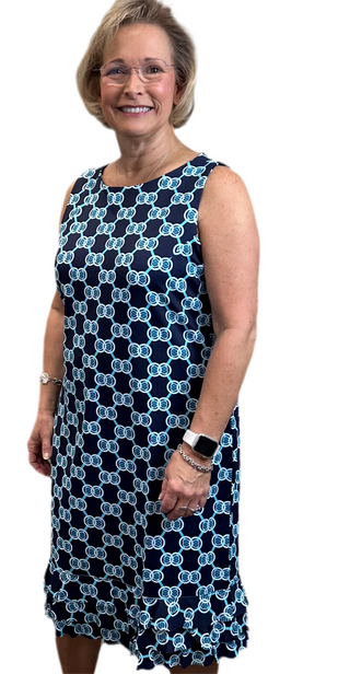 SPX4579 Midi Sleeveless Ruffle Trim Dress - MDNT