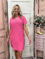 Terry Dress - Hot Pink
