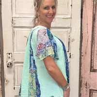 Pale Mint Multi Printed Top