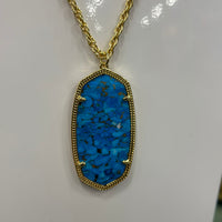 9608865338 - Rae Gold Necklace in Bronze Veined Turquoise