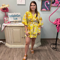 Floral Romper - Yellow