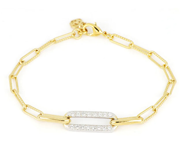 B5359-AF02 - Diamante - Large Pavé Link Bracelet