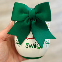 Christmas Bows - Stemless Wine Cup 12oz