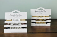 Essential Bracelet Hair Ties - Beige, Brown & Black (Gold)
