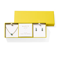 Complete with birthstone-inspired colorways and sparkling details, the Cailin Birthstone Gift Set is perfectly personalized for any occasion. This shining duo pairs a timeless pendant necklace with elevated everyday huggie earrings, creating a gift-ready set that’s pre-wrapped and offered at an exclusive price—ideal for any thoughtful gift giver.