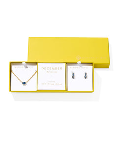 Cailin Gold Birthstone Gift Set in Blue Violet Crystal