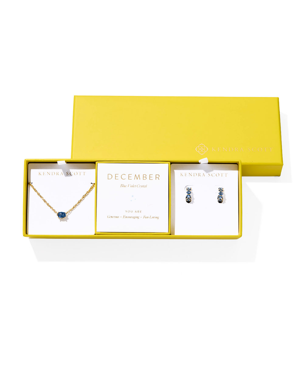 Cailin Gold Birthstone Gift Set in Blue Violet Crystal