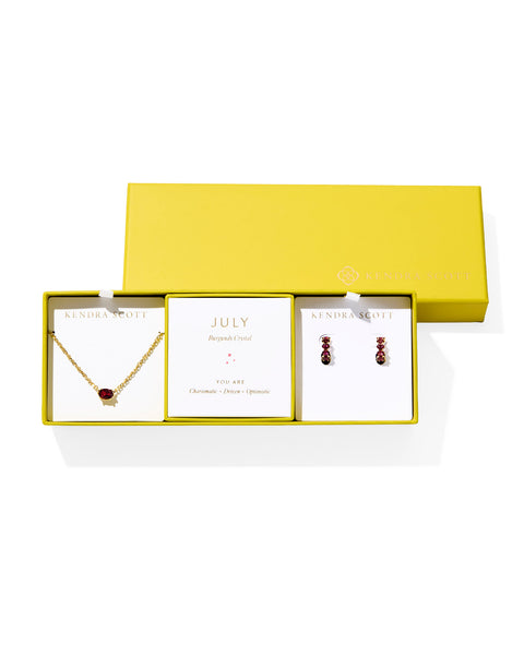 Complete with birthstone-inspired colorways and sparkling details, the Cailin Birthstone Gift Set is perfectly personalized for any occasion. This shining duo pairs a timeless pendant necklace with elevated everyday huggie earrings, creating a gift-ready set that’s pre-wrapped and offered at an exclusive price—ideal for any thoughtful gift giver.