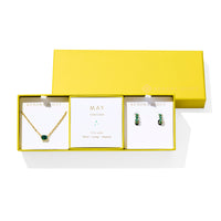 Complete with birthstone-inspired colorways and sparkling details, the Cailin Birthstone Gift Set is perfectly personalized for any occasion. This shining duo pairs a timeless pendant necklace with elevated everyday huggie earrings, creating a gift-ready set that’s pre-wrapped and offered at an exclusive price—ideal for any thoughtful gift giver.