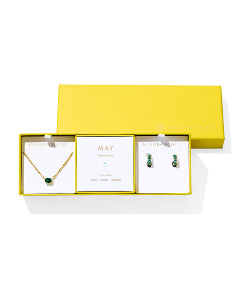 Complete with birthstone-inspired colorways and sparkling details, the Cailin Birthstone Gift Set is perfectly personalized for any occasion. This shining duo pairs a timeless pendant necklace with elevated everyday huggie earrings, creating a gift-ready set that’s pre-wrapped and offered at an exclusive price—ideal for any thoughtful gift giver.