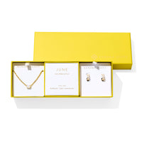Complete with birthstone-inspired colorways and sparkling details, the Cailin Birthstone Gift Set is perfectly personalized for any occasion. This shining duo pairs a timeless pendant necklace with elevated everyday huggie earrings, creating a gift-ready set that’s pre-wrapped and offered at an exclusive price—ideal for any thoughtful gift giver.