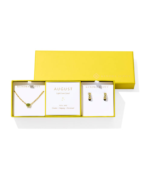 Complete with birthstone-inspired colorways and sparkling details, the Cailin Birthstone Gift Set is perfectly personalized for any occasion. This shining duo pairs a timeless pendant necklace with elevated everyday huggie earrings, creating a gift-ready set that’s pre-wrapped and offered at an exclusive price—ideal for any thoughtful gift giver.