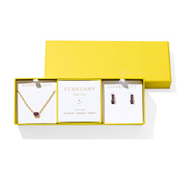 Complete with birthstone-inspired colorways and sparkling details, the Cailin Birthstone Gift Set is perfectly personalized for any occasion. This shining duo pairs a timeless pendant necklace with elevated everyday huggie earrings, creating a gift-ready set that’s pre-wrapped and offered at an exclusive price—ideal for any thoughtful gift giver.