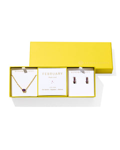 Complete with birthstone-inspired colorways and sparkling details, the Cailin Birthstone Gift Set is perfectly personalized for any occasion. This shining duo pairs a timeless pendant necklace with elevated everyday huggie earrings, creating a gift-ready set that’s pre-wrapped and offered at an exclusive price—ideal for any thoughtful gift giver.