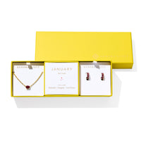 Complete with birthstone-inspired colorways and sparkling details, the Cailin Birthstone Gift Set is perfectly personalized for any occasion. This shining duo pairs a timeless pendant necklace with elevated everyday huggie earrings, creating a gift-ready set that’s pre-wrapped and offered at an exclusive price—ideal for any thoughtful gift giver.