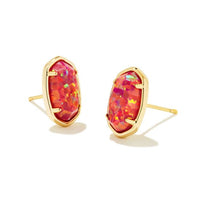 Grayson Gold Stud Earrings in Berry Kyocera Opal