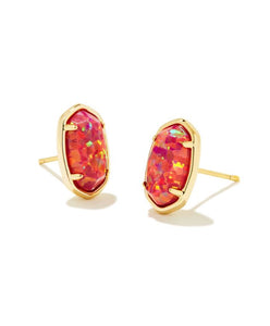 Grayson Gold Stud Earrings in Berry Kyocera Opal