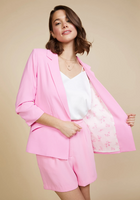 Recycled Shirred Sleeve Blazer - Ballerina Pink
