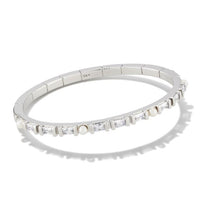 Gracie Bangle Bracelet in Silver White Mix