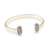 Elton Gold Cuff Bracelet in Platinum Drusy