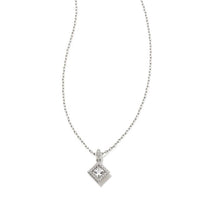 Gracie Silver Short Pendant Necklace in White Crystal