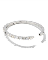 Gracie Bangle Bracelet in Silver White Mix
