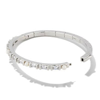 Gracie Bangle Bracelet in Silver White Mix