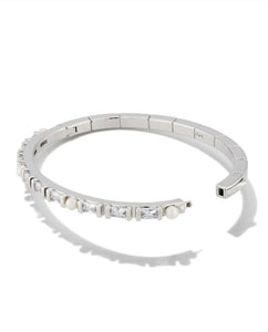 Gracie Bangle Bracelet in Silver White Mix