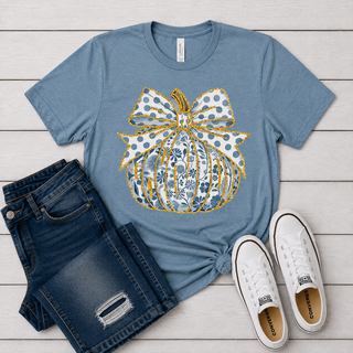 Blue Floral Pumpkin Tee