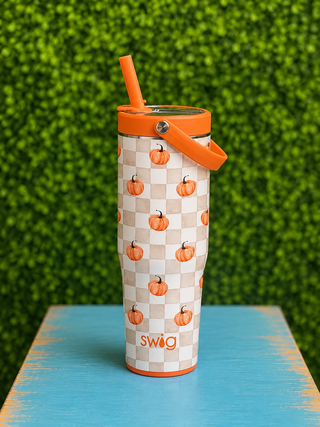 To-Go-Tumbler 30 oz. - Pumpkin Check