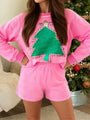 Pink Patched Christmas Tree Set