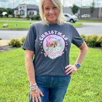 Christmas Vibes - Pink Santa Tee