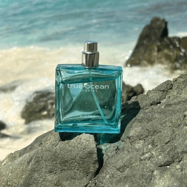 Capture your beach day with our signature, sunkissed fragrance.  True Ocean's Eau de Parfum offers a light, aromatic blend, with notes of palm leaf, bergamot blossom, and mandarin. Brings a carefree, coastal vibe of sand, sunshine, and seabreeze.