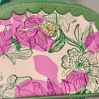 coastal pouch, beach tote pouch, vanity bag, travel pouch, makeup pouch, seaside print pouch, Lilly Pulitzer cosmetic bag. Coastal-inspired printed pouch for travel, beach tote, or vanity storage