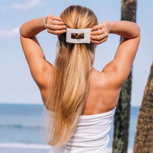 Rectangle Flat Clip - Coconut White