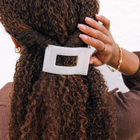 Rectangle Flat Clip - Coconut White
