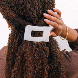 Rectangle Flat Clip - Coconut White