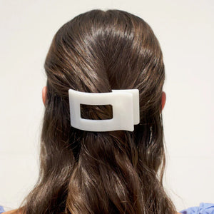 Rectangle Flat Clip - Coconut White