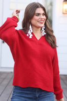 Zander Collared Sweater - Red
