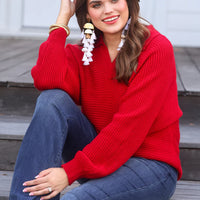 Zander Collared Sweater - Red