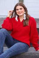 Zander Collared Sweater - Red
