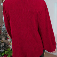 Red Marilee Pleated Velvet Top