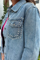 Stevie Rhinestone Denim Jacket
