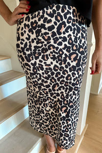 Leopard Printed Midi Skirt